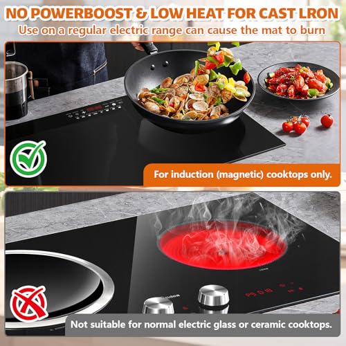 Morocket 54 * 90cm Große Induktionskochfeld Schutzmatte, Silikon Induktion schutzmatte, Induction Cooker Silikonmatte, HitzebestäNdiges Wärmeisolierte Pad für Induktionsherd