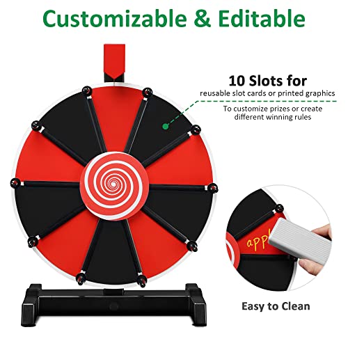 Winspin 12 Inch Prize Wheel Diy Insertable Tabletop Spinning Wheel, 10 Slots Fortune Design Carnival Spin Game, Diy Series #TOP3