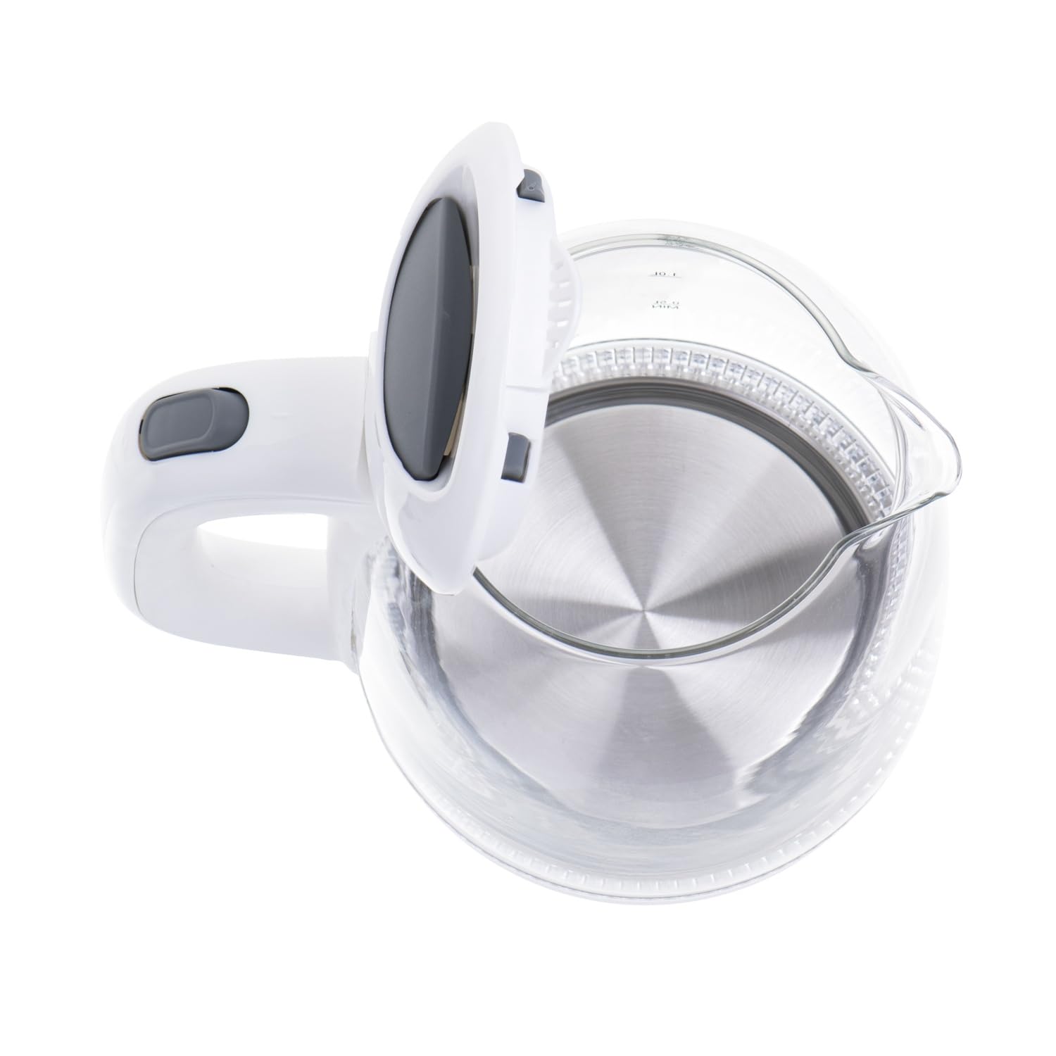 ADLER Mesko Bollitore in vetro 1,7 l, base girevole, illuminazione LED, bianco