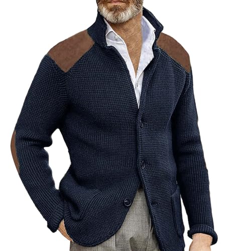 AQUAJ Men's Cable Knit Cardigan Sweater Western...