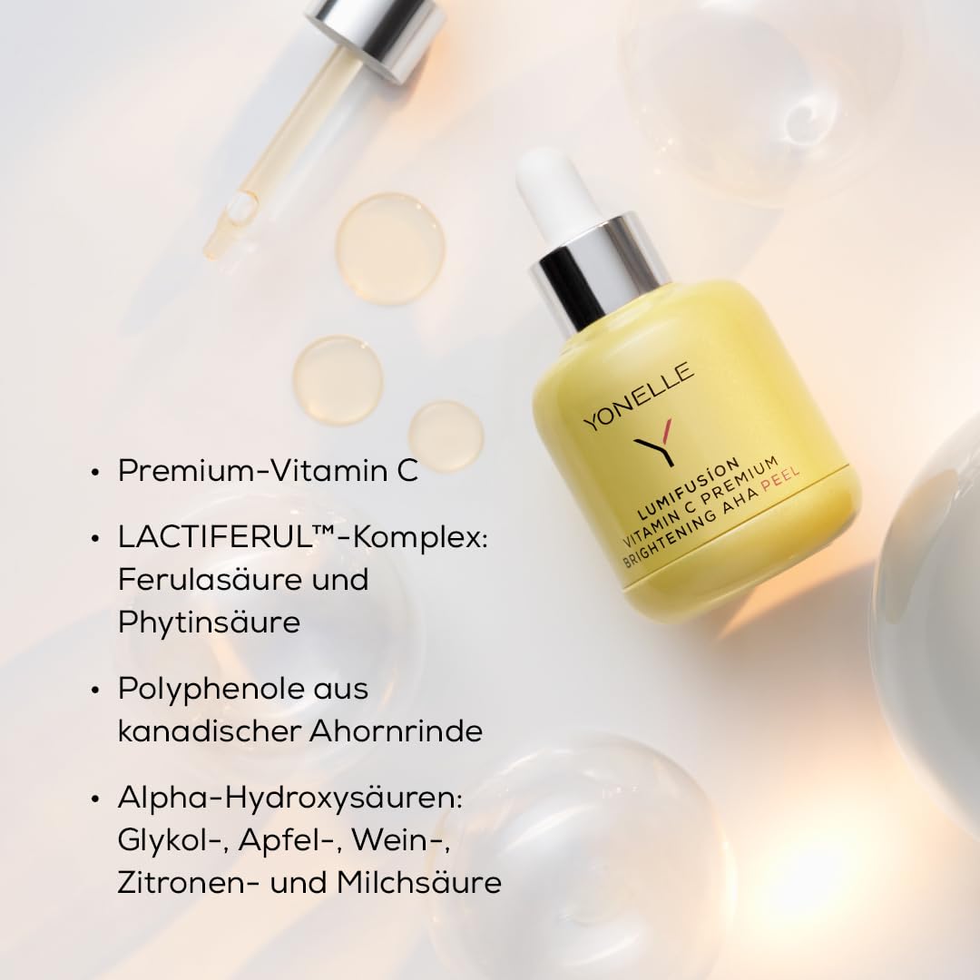 YONELLE Skincare Peeling mit Vitamin C - Face Care Aufhellung - AHA Peeling Gesicht - Gesichtspflege - Anti Aging Moisturizer Face - Anti Falten 50 ml