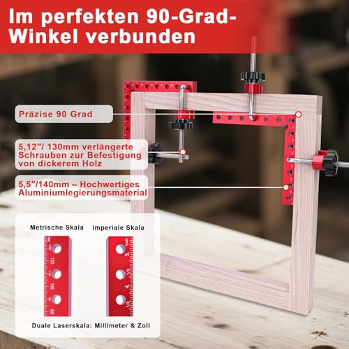 Abrazadera angular Wamzolio de aluminio resistente para ensamblajes perfectos de madera 5