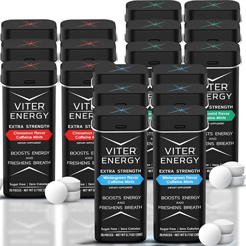 Viter Energy Extra Strength Caffeine Mints All 3 Flavors 6 Pack Bundle For 18 Total Packs - 80Mg Caffeine, B Vitamins, Sugar Free, Vegan, Powerful Energy Booster For Focus And Alertness #TOP14