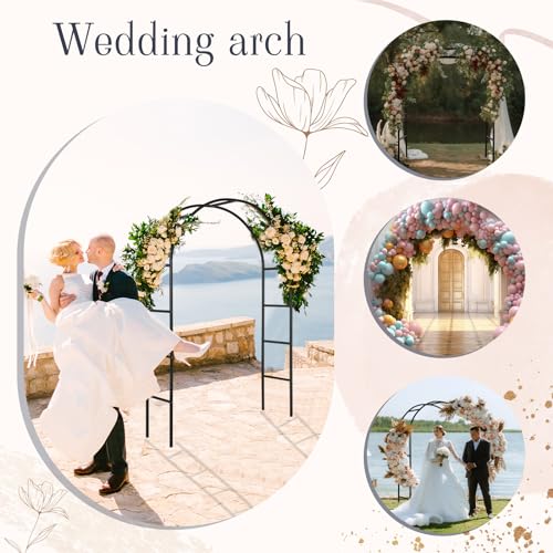 image for Gisafai 3 Pcs Metal Garden Arch Trellis Wedding Arches Pergola Arbor 7
