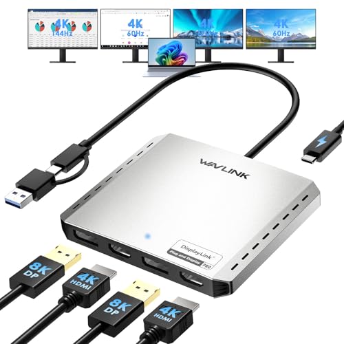 Amazon | WAVLINK 4Kモニター用のUSB C₋HDMI/DPアダプター、Mac