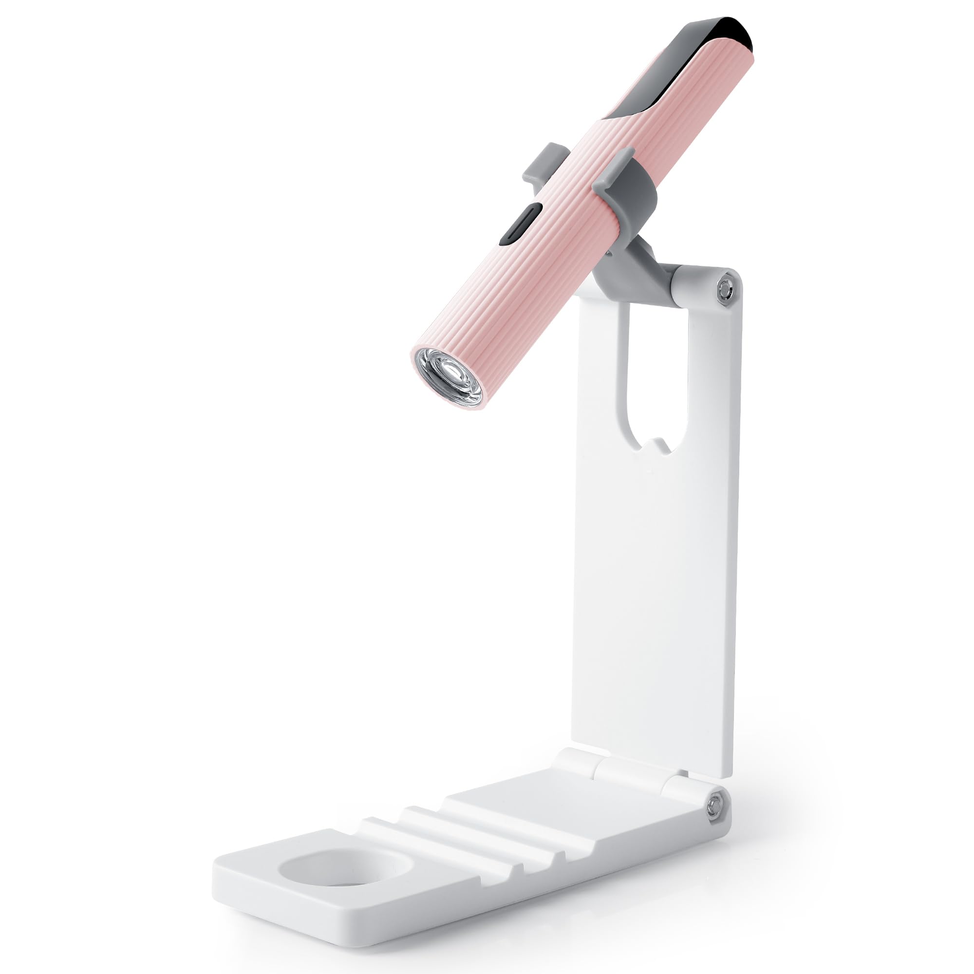 Romon UV Lamp for Gel Nails, USB Rechargeable and Portable, 3 W Mini UV Lamp for Nails, UV LED Lamp for Gel Nails with Stand, 20/60 Timer, for Home Salon Nail Dryer, Pink