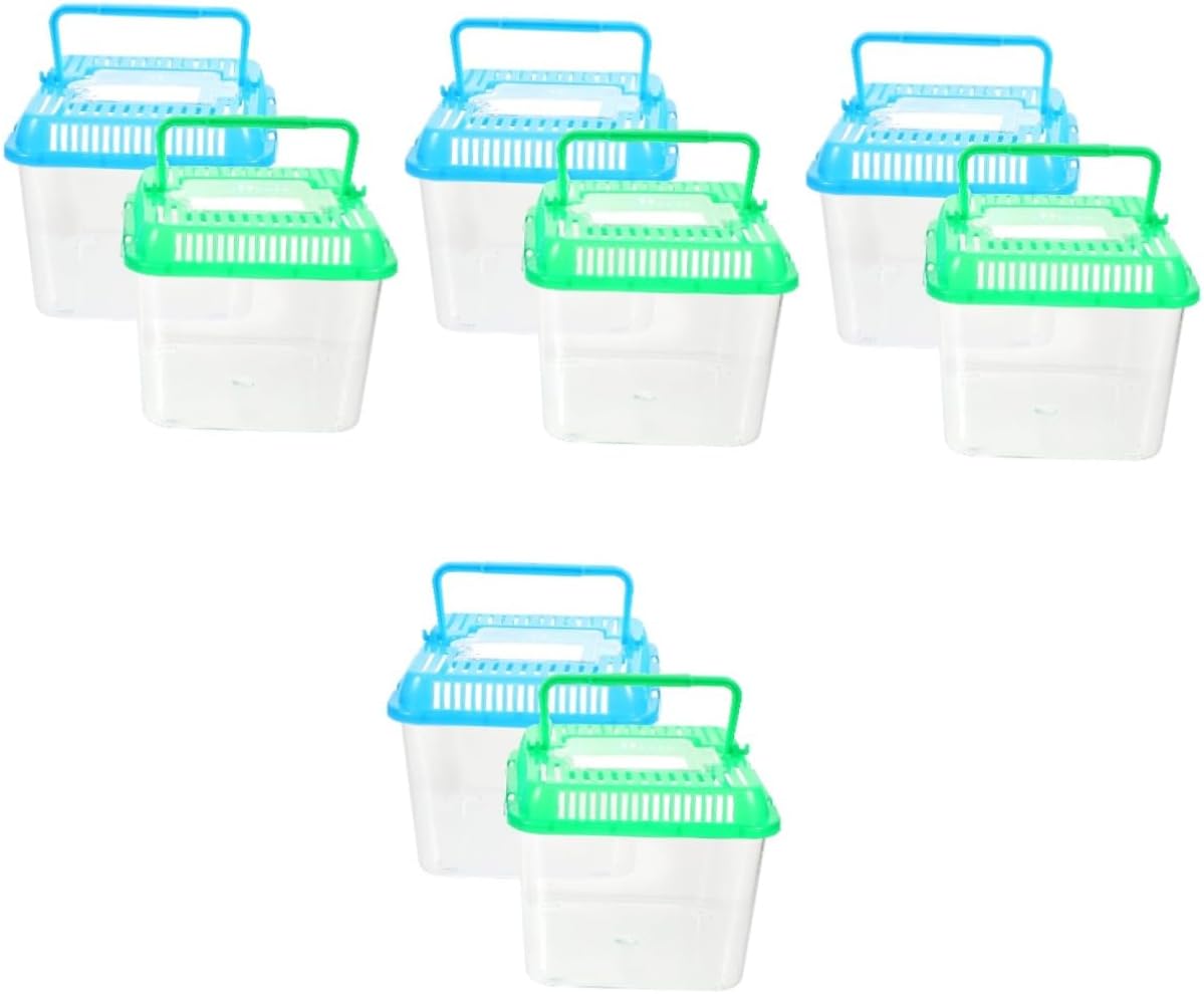 4pcs Transparent Reptile Feeding Box Breeding Tank for Tortoise and Fish Versatile Environments Easy to Clean for Pets and