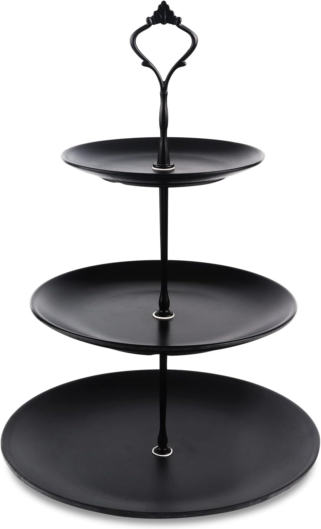 Lucky Will Black Tiered Dessert Serving Tray for Kid's Party Supplies Favors 3 Tier Cupcake Cake Stand for Birthday Tea Afternoon Halloween Christmas Candy Bar