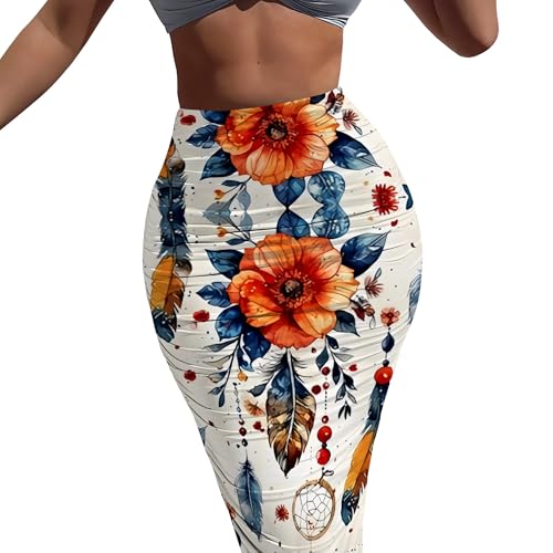 Women's Sexy Bodycon High Waist Stretchy Work Pencil Skirts Dress Casual Fitted Ruched Maxi Long Bodycon Going Out Outfit2