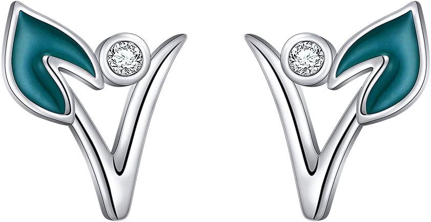 LadytreeS925 Sterling Silver Vegan Earrings Mermaid Earrings Lotus Earrings Celtic Knot Earrings Stingray Earrings Cute Stud Earrings Gift for Her, Women, Daughter