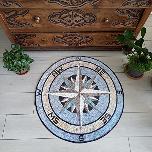 Tapete redondo Compass Rug 2.6x2.6 ft modelo 7 miniatura 4