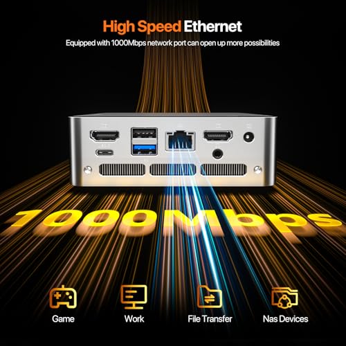 Image of PELADN WO5 Mini PC 4300U, 16GB DDR4 RAM 512GB SSD, Ryzen 4300U Desktop Mini Computers with Dual HDMI, Type-C, USB3.2, RJ45 LAN, WiFi6, BT5.3