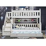 360Home Litera infantil de madera maciza con cajón de escalera, 1350 x 1900 mm