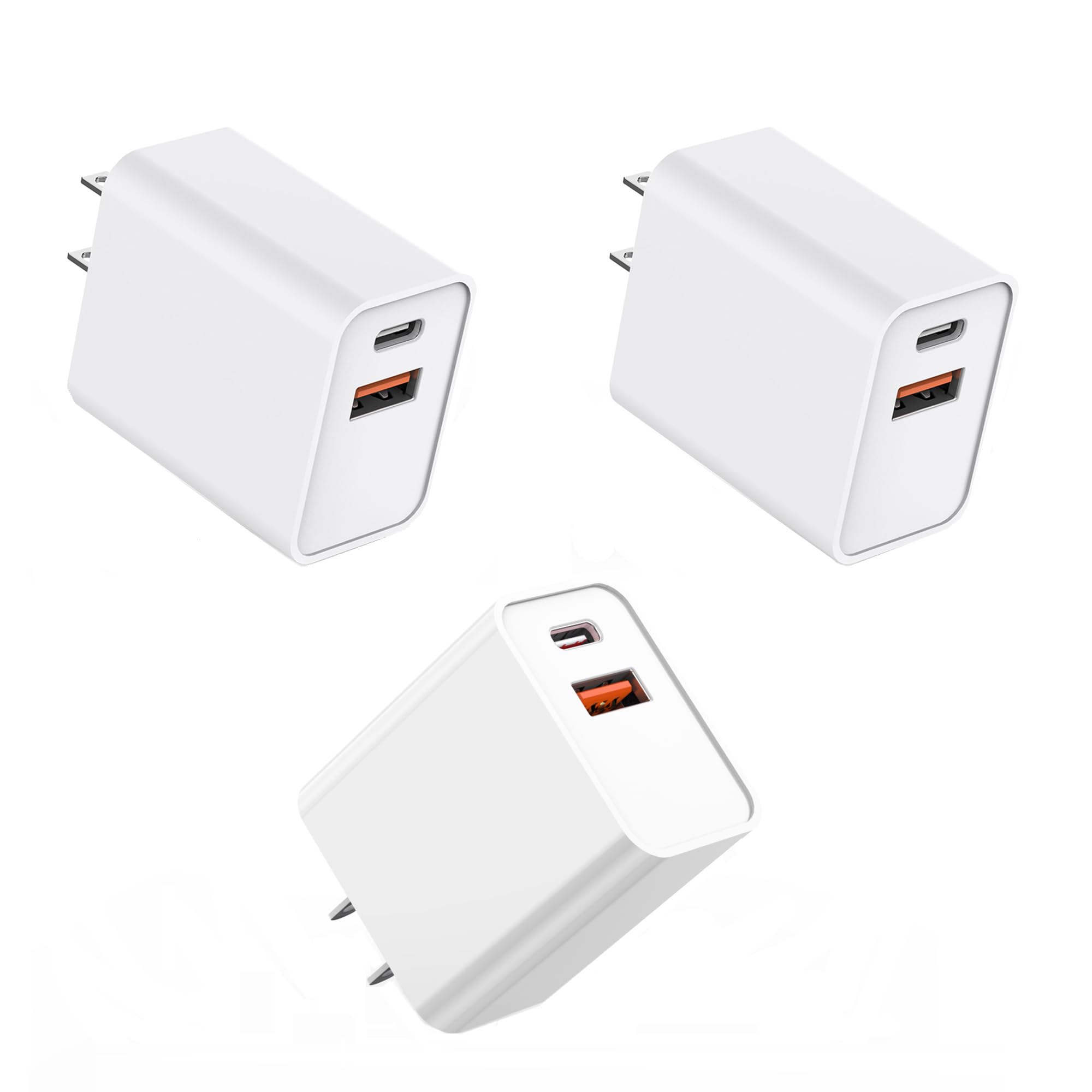 iPhone 16 15 Charger Block Fast Charging,3Pack USB C Wall Charger,20W Dual Port iPhone Charger Adapter Block Power Delivery Quick USB C Charging for iPhone 16/16 Pro/15/15 Pro/Pro Max/Plus/14/13/12/11