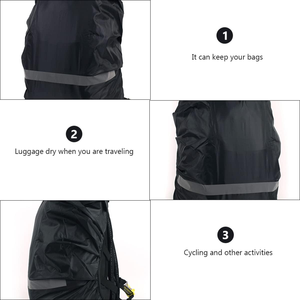 Toddmomy 2pcs Backpack Rain Cover Reflective Strips XL for Backpacks for Hiking Camping and Outdoor Activities