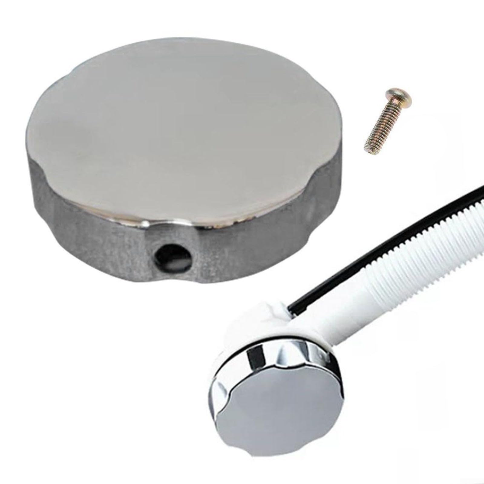 74mm Badewannen Drehknopf Schwarz - Messing Mit Überlaufschutz