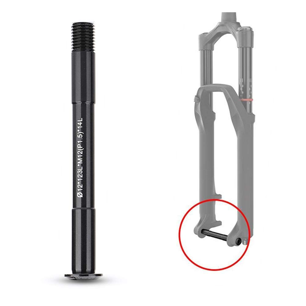 Dilwe Widelec rowerowy oś, aluminiowy widelec rowerowy oś przednia oś piasta rura widelec oś wtykowa akcesoria do rowerów szosowych górskich (Ø 12 x 123 l x M12 (1,5 x 14 l)