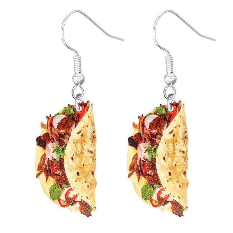 Imitation Food Dangle drop Earrings Hamburger Fries Taco Bread Cookies Earrings