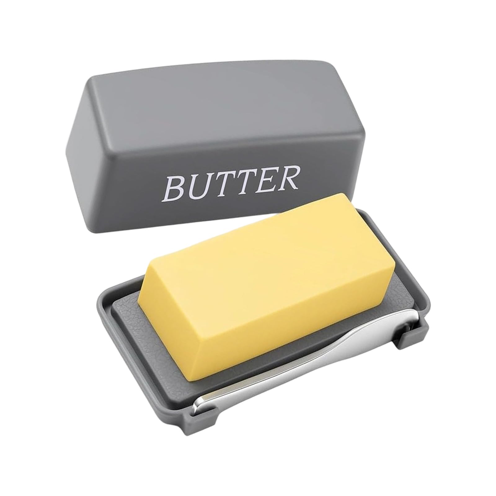 Kalttoy Grey Butter With Ergonomic Cutting Pp Materials Freshing Designs Dishwasher Friendly Kitchen Gadget Kitchen Butter Organizers With Sealed Cover