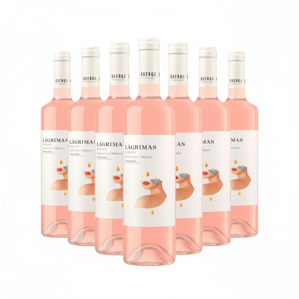Lágrimas de Obergo 2022 | Vino Rosado D.O. Somontano | 100% Garnacha de Sangrado | Caja 6 botellas x 750 ml |Rosado Gastronómico