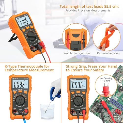 Image of Neoteck 2000 Counts Digital Multimeter Voltmeter Tester with NCV, LCD for AC /DC Voltage&Current, Resistance, Capacitance, Live Wire, Frequency, Temperature, Duty Cycle, Continuity, Diode Measuring | NCV Multi Tester for resistance, capacitance, live wire, frequency, temperature, duty cycle, continuity & diode