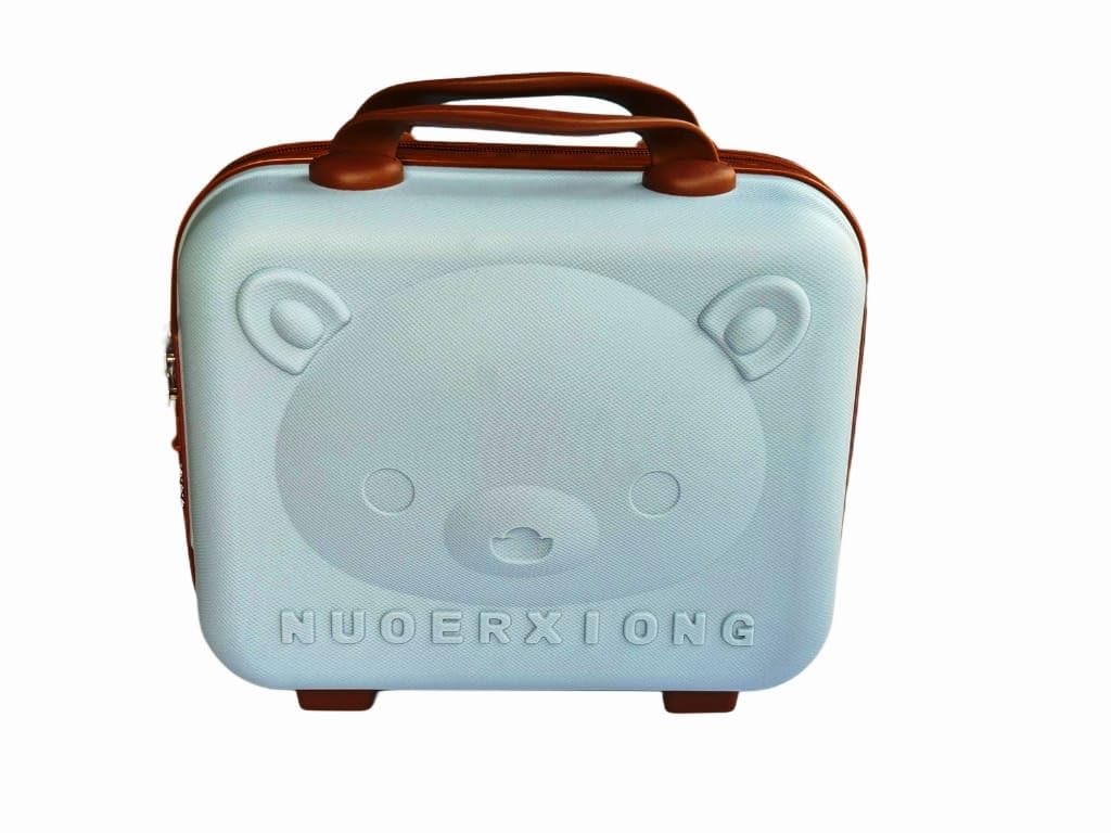 Traveling Hand Bag for Men & Women Luggage, Hard Case Silicon Handle Mini Suitcase Vanity Bag Cosmetic Case, Grey-image-47