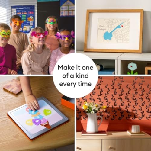 Image of Cricut Explore 5 Essential Bundle with Multicolor Sampler + EasyPress 9x9 | All-in-One Kit for Stickers, T-Shirts & Custom Apparel - Includes Multicolor Smart Vinyl & Iron-On, Heat Press & Cardstock