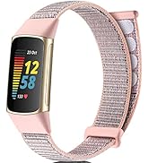 Epova Sportarmband Kompatibel mit Fitbit Charge 5 Armband, Weiches Leichtes Verstellbares Atmungs...