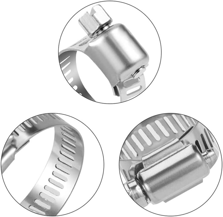 Colliers de serrage, Collier De Serrage Réglable En Acier Inoxydable, 20 Pièces
