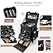 Professional Makeup Trolley with Wheels Large Storage Beauty Makeup Case Vanity Case Hairdressing Trolley on Wheels 3 in 1 Cosmetics Organiser Box with 8 Removal Drawer, Nylon Black