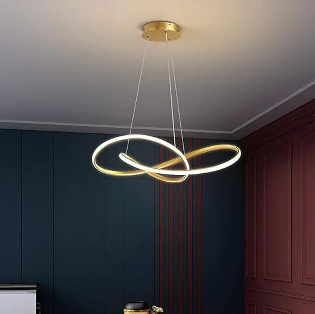 Lyse Decor Modern Chandelier Lights for Living Room, jhoomar for Hall Ceiling, Hanging Lights, Hanging Pendant Lamps for Decoration, Ceiling Hanging Light and Bedroom Lamps (Gold and White)-image-41