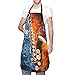 tuotaowenhua Acqua e sassofono antincendio Cucina impermeabile Bib Grembiule - Grembiule da cuoco per cucinare, cottura, creazione, giardinaggio e barbecue