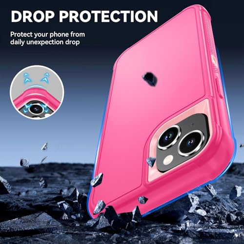 Image of SunStory Compatible with iPhone 12 Mini / 13 Mini Case with HD Screen Protector, 3-Layer Heavy Duty Full-Body Cover,3 in 1 Hybrid Protective Case for iPhone 12 Mini / 13 Mini 5.4 inch,PinkRed