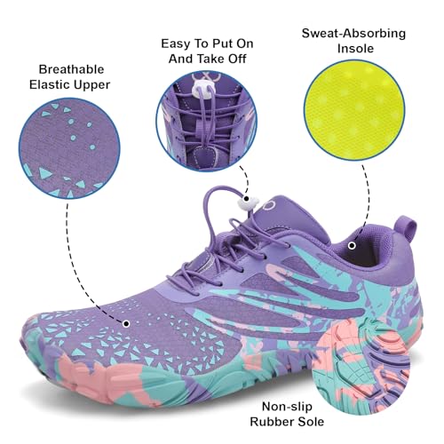 Image of XIHALOOK Athletic Hiking Water Shoes Womens Mens Quick Dry Barefoot for Beach Walking Kayaking Surfing Training