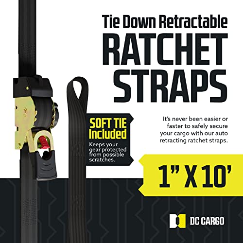 Auto Retractable Ratchet Straps 2-Pack 1"x10 Ft – 1209 Lb view 2