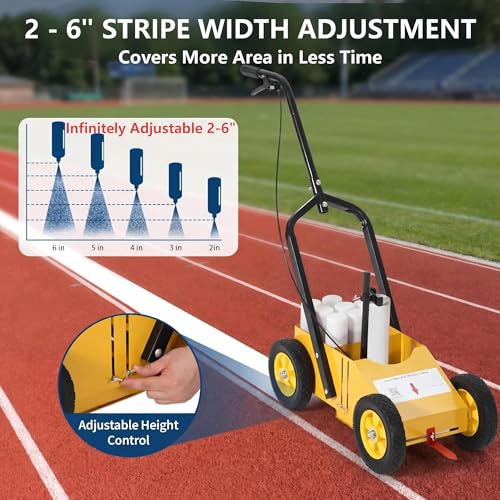 Heavy Duty Line Striping Machine, Liner Stripper for Lawn, Fields & Roads – Adjustable 2-6" Line Width – Compatible with Inverted Spray Paint – Ideal for Parking Lots, Basketball Courts, Sports Fields by COZONY - Image 4