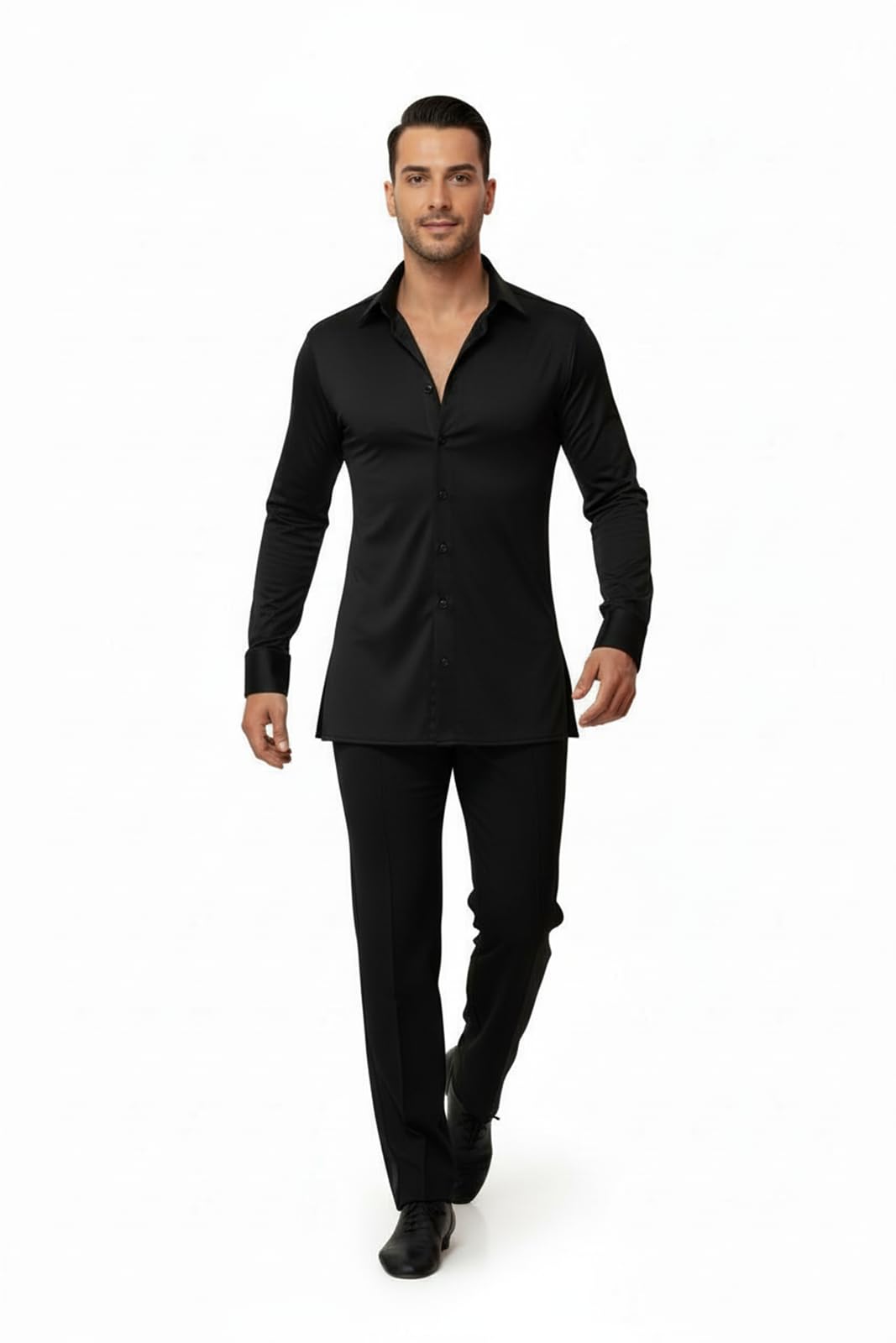 Camicia Uomo con Spacchi Laterali per Danza Latino Americano e Standard