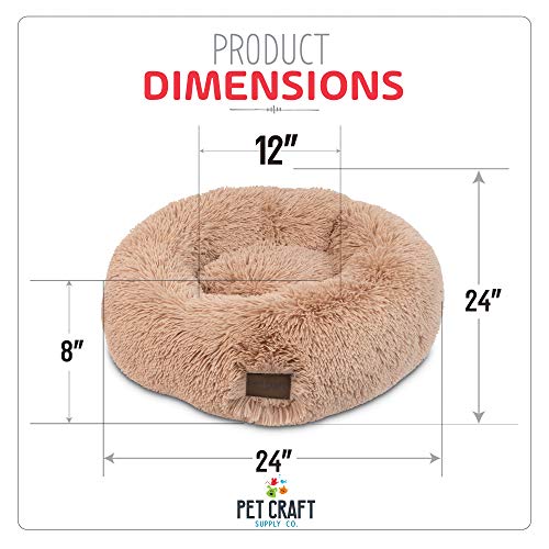 Pet Craft Supply Ultra Plush Calming Anti-Anxiety Pet Bed - Includes Super Soft Comfort Blanket - Great Medium Dog Bed Small Dog Bed Cat Bed Puppy Bed #TOP5