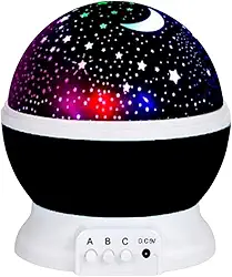 Luminária Abajur Projetor Estrela 360º Projeção de Galáxia e Céu Estrelado para Decoração e Ambiente Relaxante (Preto)