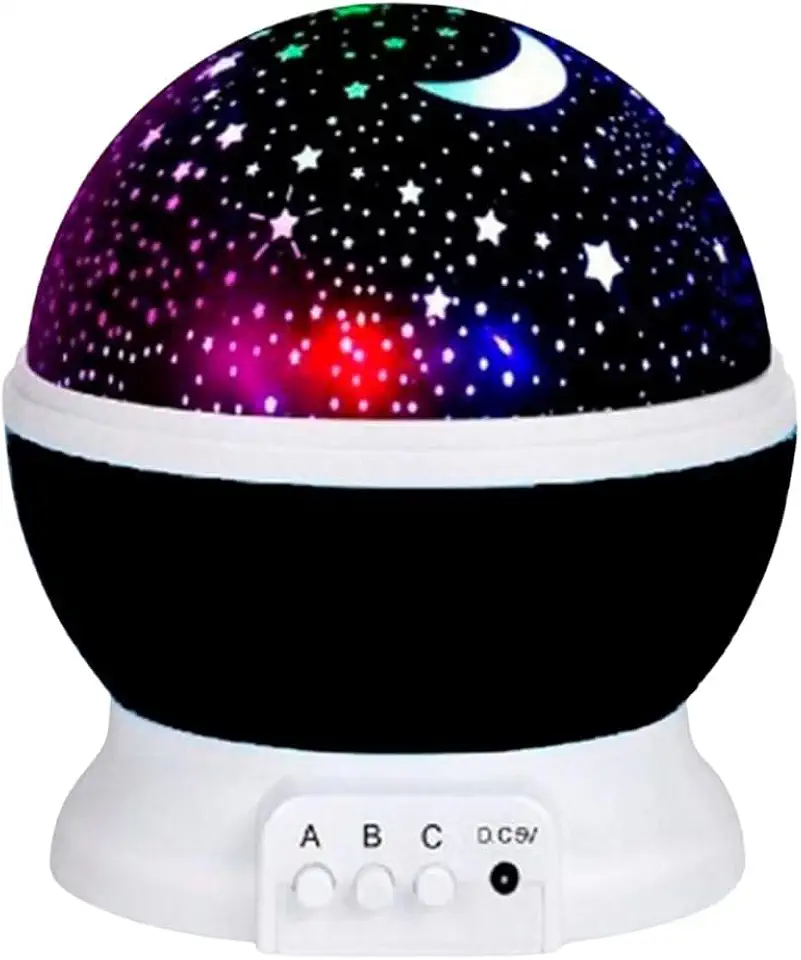 Luminária Abajur Projetor Estrela 360º Projeção de Galáxia e Céu Estrelado para Decoração e Ambiente Relaxante (Preto)