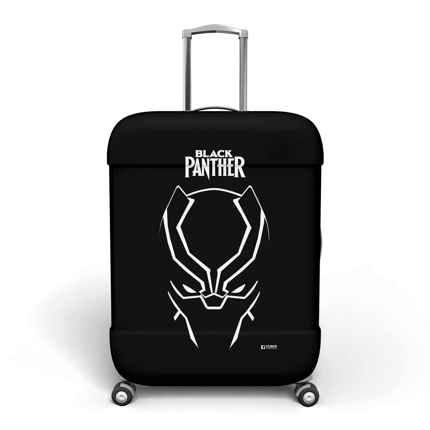 kuber industries Marvel Black Panther Luggage Cover|Polyester Travel Suitcase Cover|Washable|Stretchable Suitcase Protector|22-26 Inch|Medium (Black)-picture-28