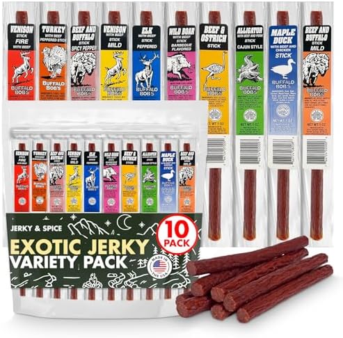 Jerky-n-Spice Wild Game Exotic Meat Sticks - 10-Pack