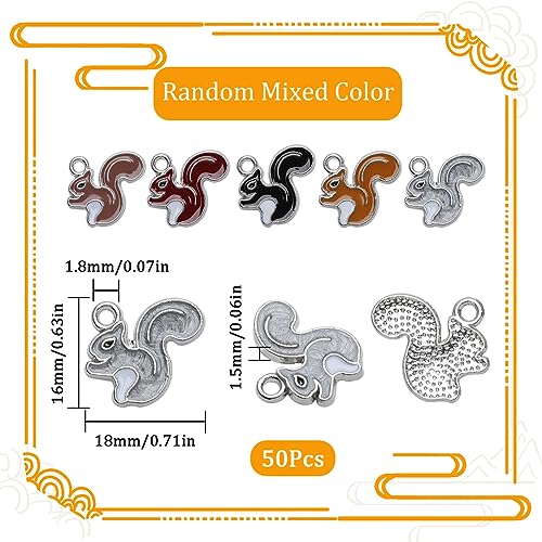 SUNNYCLUE 1 Box 50Pcs Thanksgiving Charms Squirrel Charms Bulk Squirrel Charm Christmas Pine Cone Animal Charm Autumn Fall Charms Harvest Charms for jewellery Making Charms Craft Thanksgiving DIY Gift - Image 2