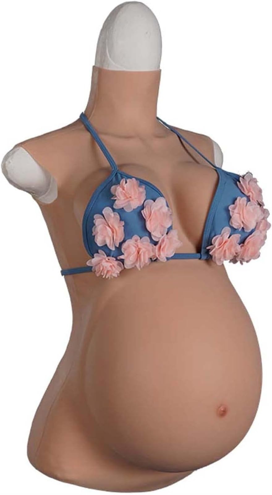 HSTBLEOO 4-9 Month Silicone Fake Pregnant Belly with Silicone Filling Fake Boobs Realistic Breast Forms Cosplay Crossdresser(Nude,9 month)