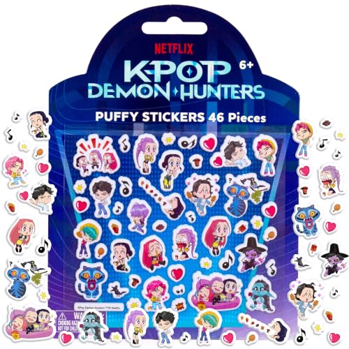 Image of Horizon Group USA Puffy Stickers, Kpop Demon Hunters, 46 Pieces