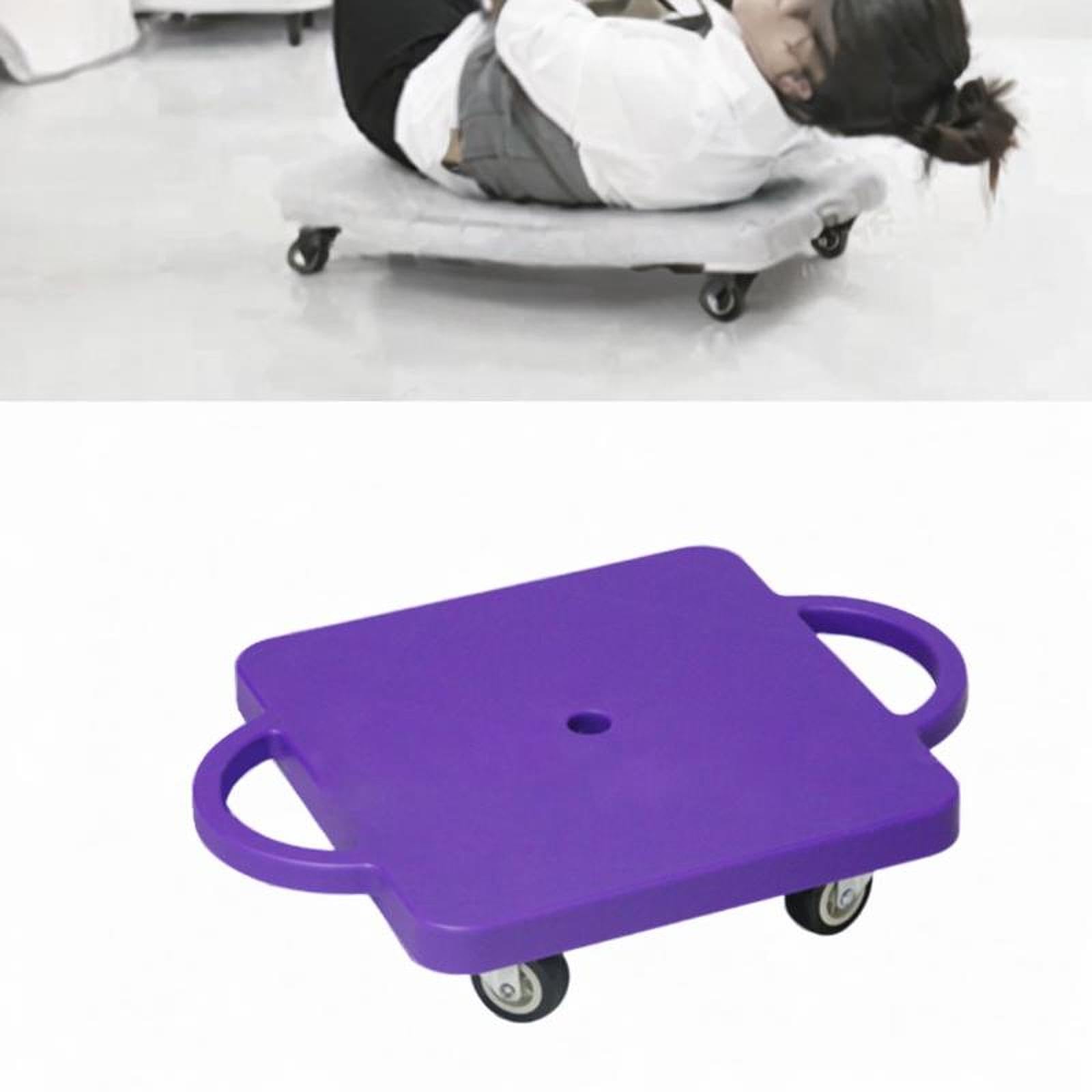 Menolana Indoor Scooter Board with Handles Sitting Scooter Motor Skills 11.8 Inches with Casters for Park Playground Gym Home Backyard, Violet