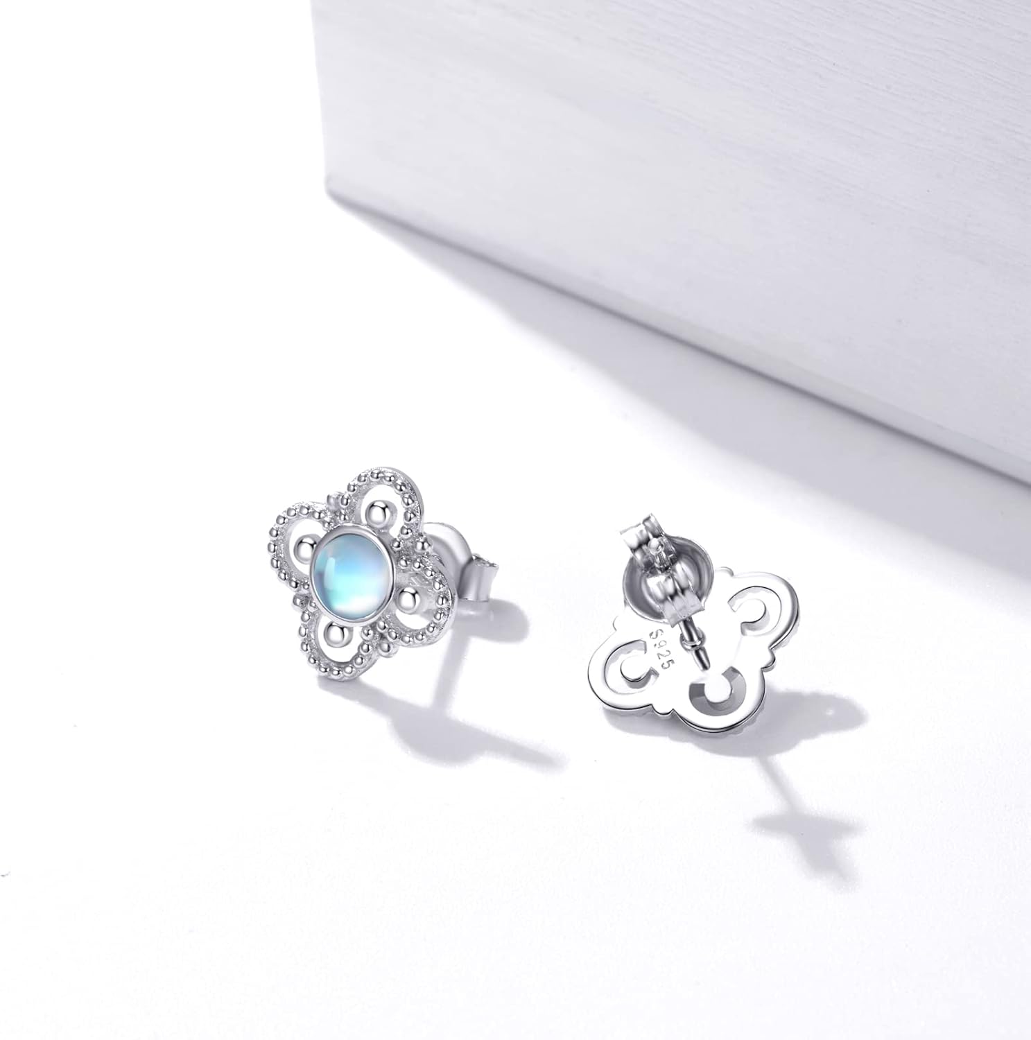 Moonstone Stud Earrings for Women 925 Sterling Silver Moonstone Earrings Jewelry Gift for Women Mom Wife - Image 4