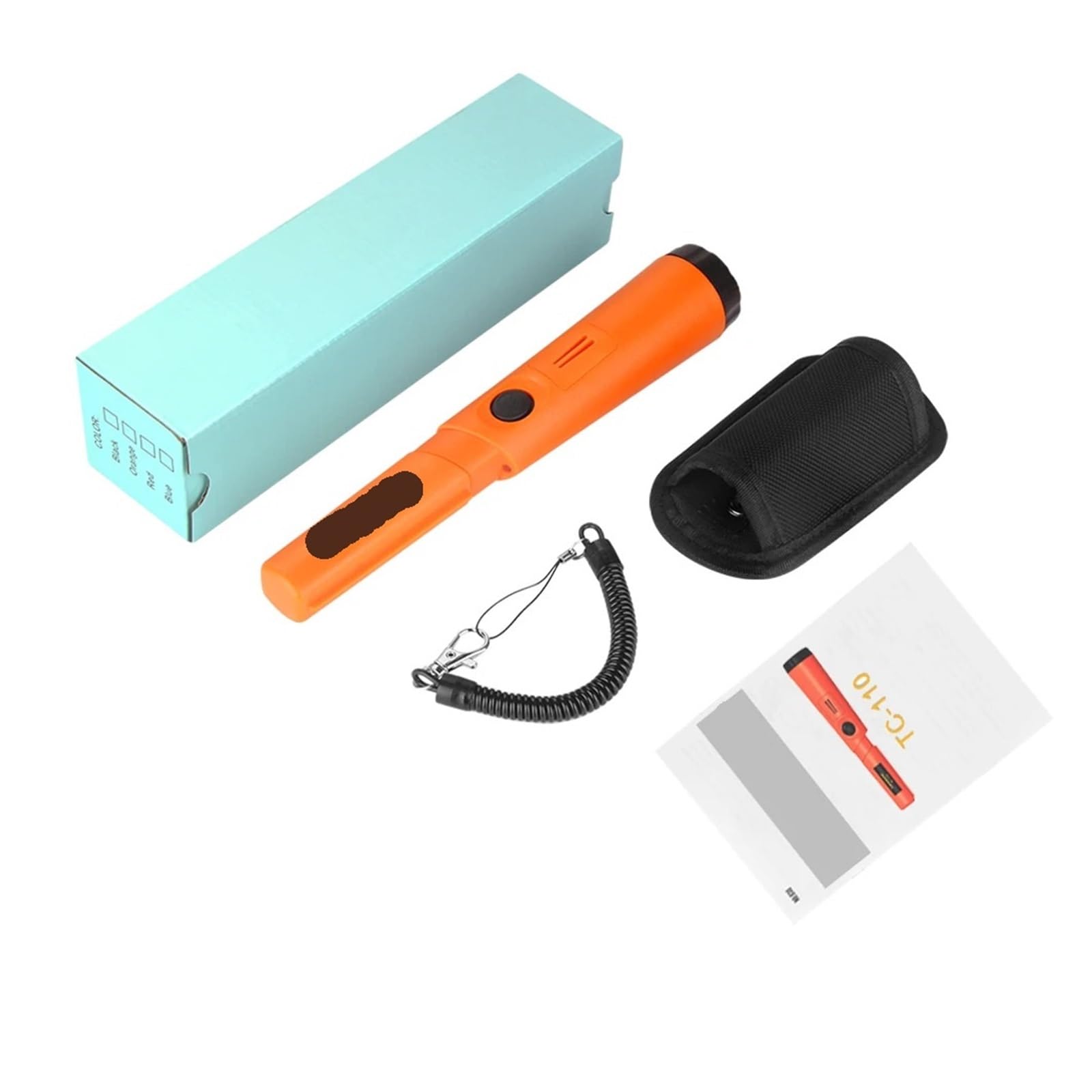 Détecteur de Métaux, Détecteur de métaux portatif TC-110 avec Tige positionnement et Protection Anti-Rayures(Oranje)