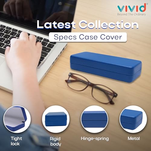 Image of VIVID Vision Unisex Adult Eyewear Specs Case Cover | Screw Driver | Free Cloth | Protect Eye Glasses | Chashma Dibbi | Spectacle Box | HINGE-SPRING | Metal | 3 IN 1