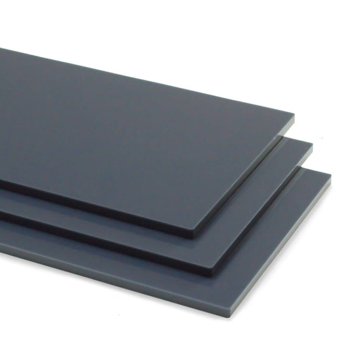 Dark Grey Anthracite Acrylic Sheet Plastic Panel Material Cut to Size (5mm, 1000mm x 1000mm)